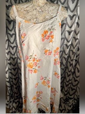 SIZE XL OLD NAVY linen blend dress  summer breezey florals 🙌💖